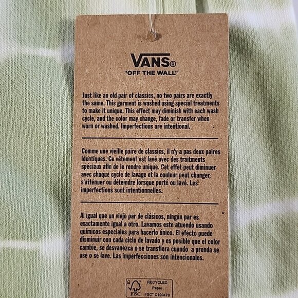 Vans 1966 Big Kids Youth Mind Fleece Short Celadon Green White Tie Dye Size XL - Picture 10 of 14